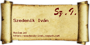 Szedenik Iván névjegykártya